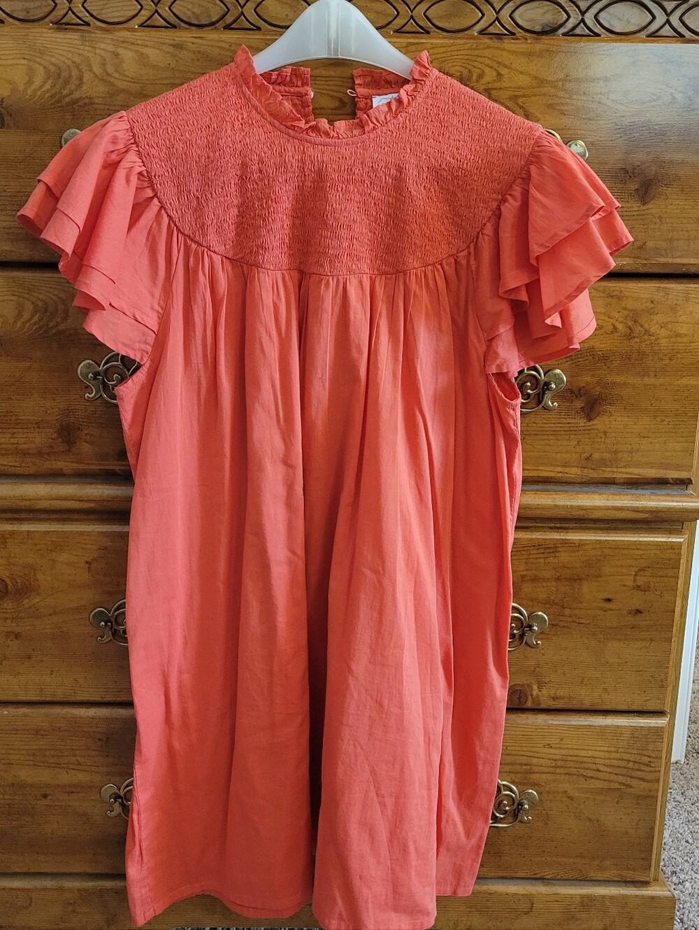 Women's Orange Smocked Dress - Brand: Mudpie
